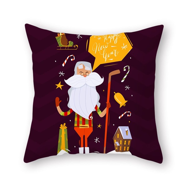 

Christmas Figure Graphic Cushion Cover Without Filler, Multicolor