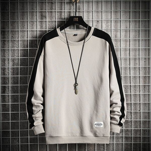 

Men Letter Patched Contrast Panel Sweatshirt, Multicolor