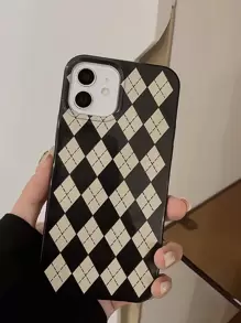 Argyle Phone Case - Black and White - View 7