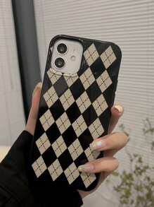 Argyle Phone Case - Black and White - View 4