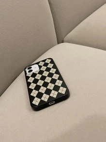 Argyle Phone Case - Black and White - View 5