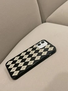 Argyle Phone Case - Black and White - View 2