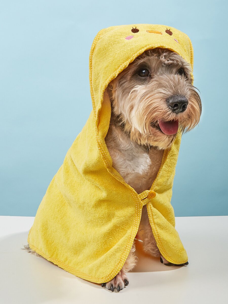Chick Design Pet Bath Towel - Yellow - View 1