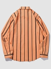 ROMWE MEN Hombres Camisa de rayas verticales - Multicolor - Ver 2