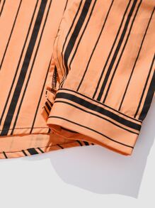 ROMWE MEN Hombres Camisa de rayas verticales - Multicolor - Ver 3