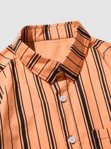 ROMWE MEN Hombres Camisa de rayas verticales - Multicolor - Ver 4