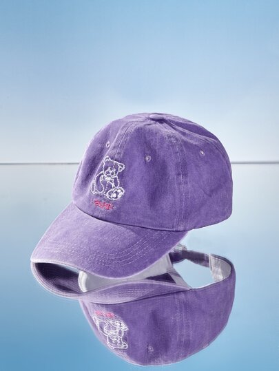 Street Life Bear Embroidery Baseball Cap