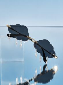 ROMWE Street Life Novelty Lens Rimless Fashion Glasses - Grey - View 1