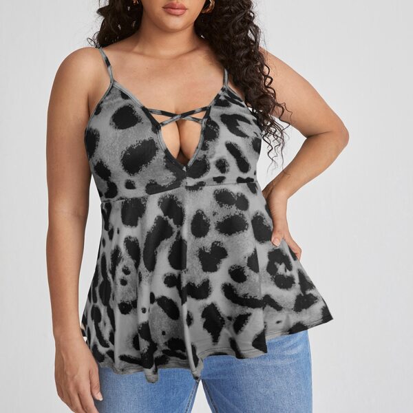 

Plus Leopard Print Cami Top, Multicolor