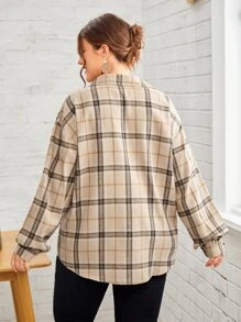 Calvaya Hơn Áo sơ mi In kẻ sọc Thả vai - Nhiều màu - Xem 2