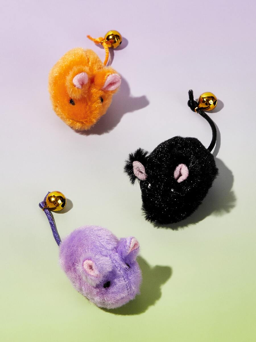 1入組鼠標形狀隨機逗貓玩具 - 彩色 - 查看 1