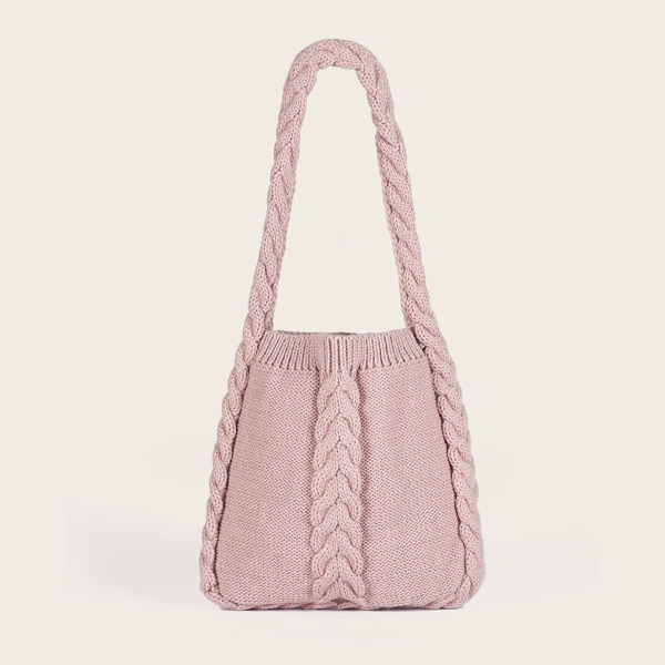 

Braided Detail Shoulder Bag, Pink