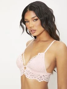 LUVLETTE Lencería Bralettes Bra de encaje para estancia en casa - Rosa Pálido - Ver 1