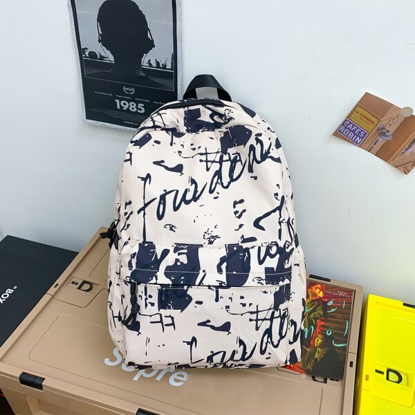 

Graffiti Graphic Pocket Front Backpack, Multicolor