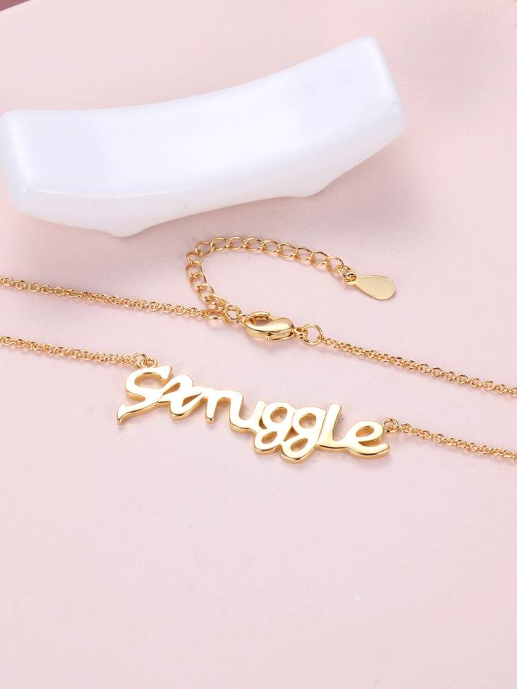 1pc European And American Style Fashionable Personalized And Necklace With English Lettering