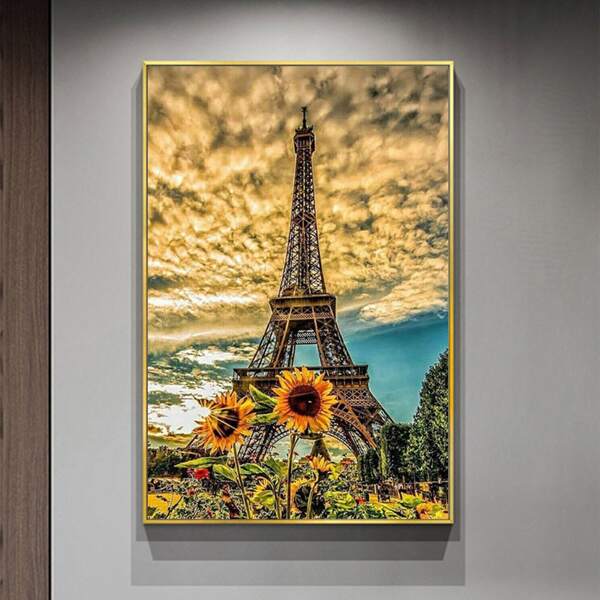 

Eiffel Tower DIY Diamond Unframed Painting, Multicolor