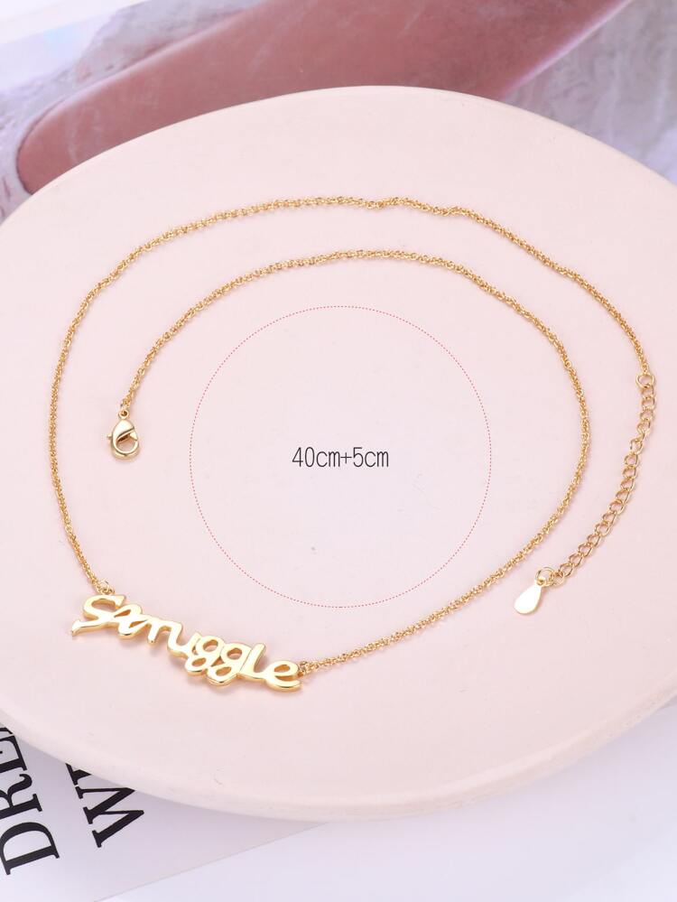 1pc European And American Style Fashionable Personalized And Necklace With English Lettering