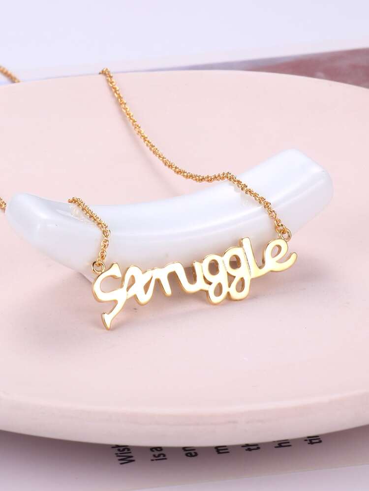 1pc European And American Style Fashionable Personalized And Necklace With English Lettering