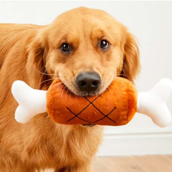 

Bone Shaped Pet Plush Toy, Brown