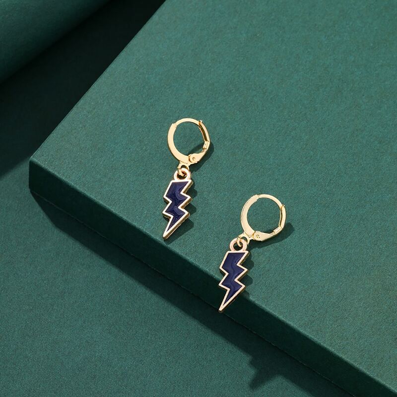 

Lightning Drop Earrings, Navy blue
