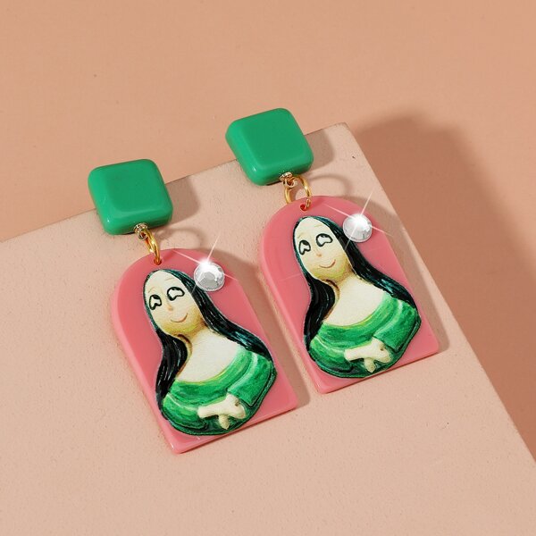 

Figure Graphic Drop Earrings, Multicolor