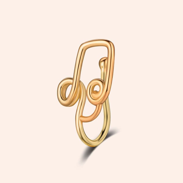 

1pc Structured Nose Ring, Gold