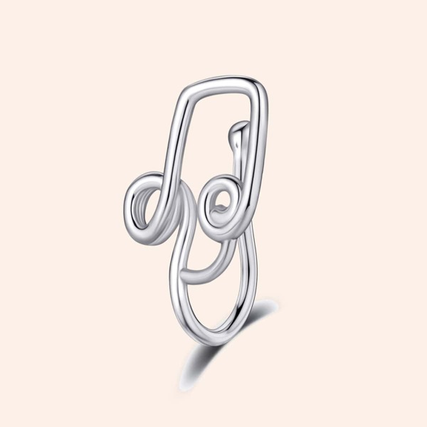 

1pc Structured Nose Ring, Silver