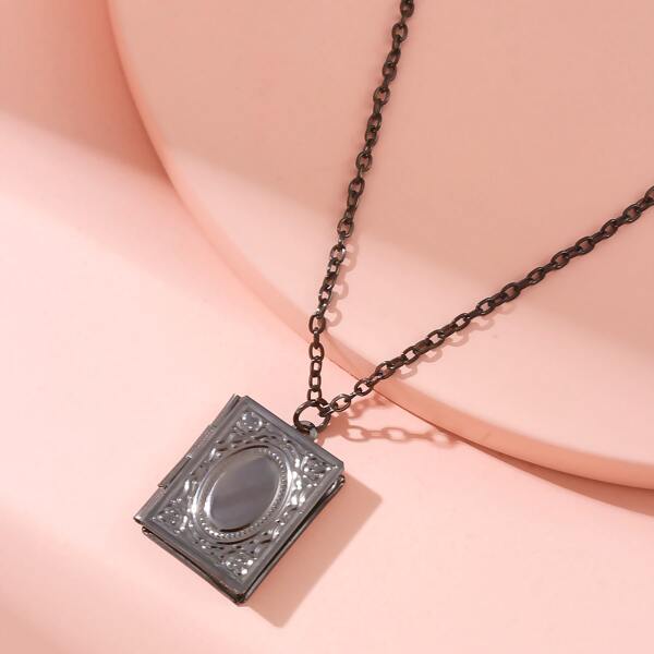

Geometric Charm Necklace, Gun black