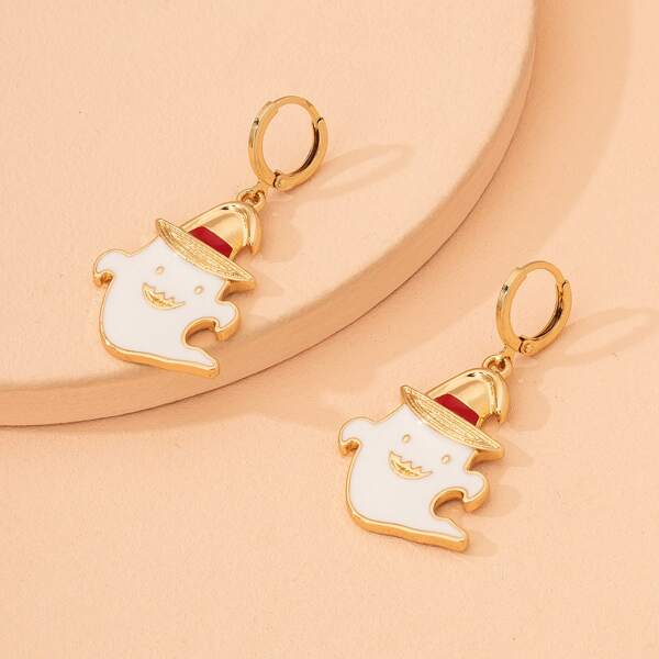 

Halloween Ghost Decor Drop Earrings, Gold