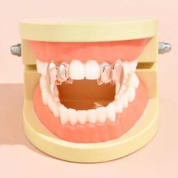 

2pcs Halloween Teeth Braces, Rose gold