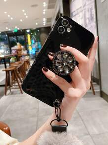 Custodia telefonico semplice con Impugnatura per telefono eccezionale & morbido palla pendente - nero - Visualizzare 2