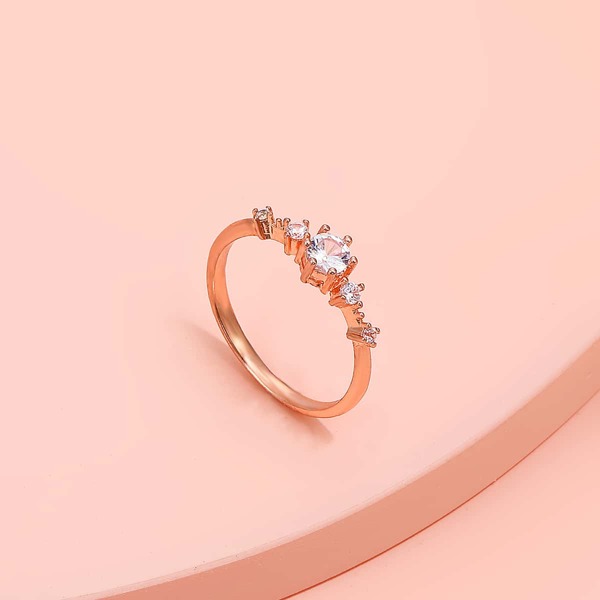 

Rhinestone Decor Ring, Rose gold