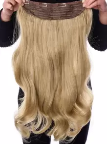 24inches Synthetic Wavy Hair Extensions With Clips, Heat Resistant Fiber, 1pc With 4 Clips