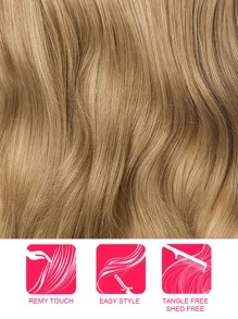 24inches Synthetic Wavy Hair Extensions With Clips, Heat Resistant Fiber, 1pc With 4 Clips