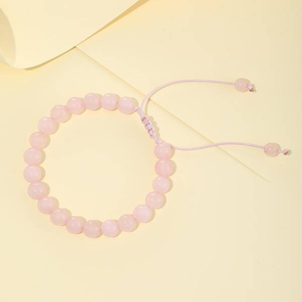 

1pc Beaded Bracelet, Pink