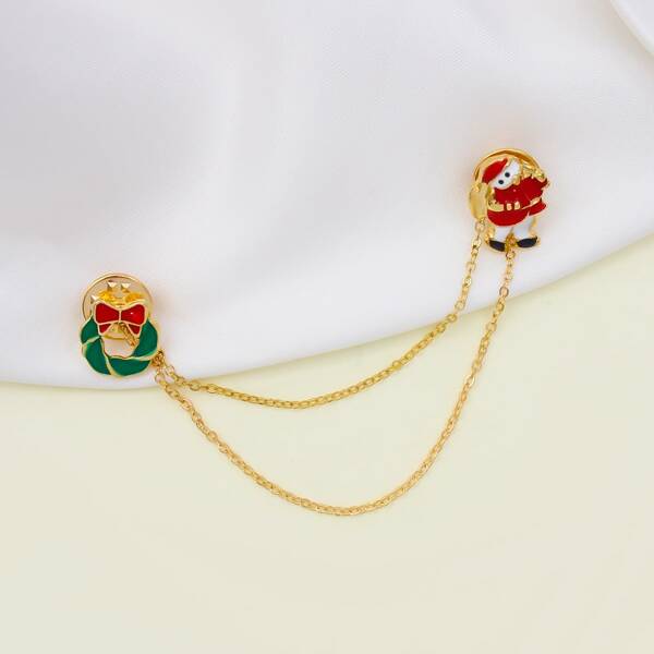

Christmas Santa Claus Design Brooch, Multicolor
