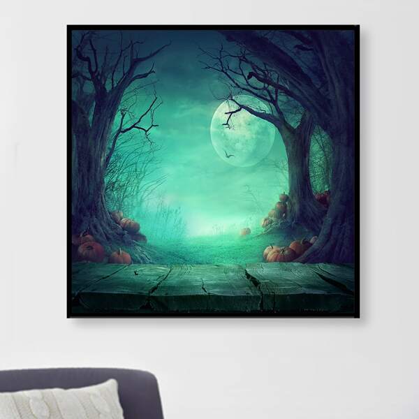 

Moon Print DIY Diamond Unframed Painting, Multicolor