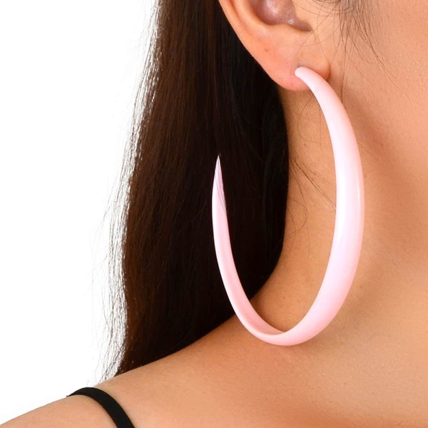 

Open Hoop Earrings, Pink