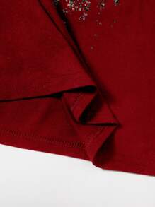 SHEIN LUNE Plus Leopard And Mouth Graphic Tee - Red - View 5