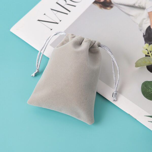 

5pcs Drawstring Gift Bags, Grey