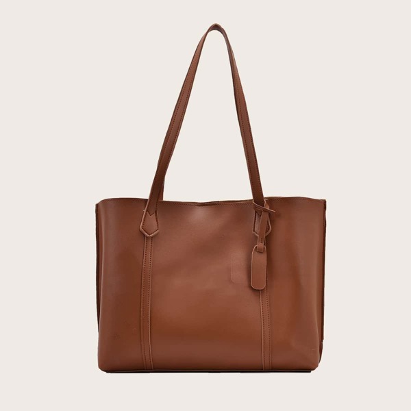 

Minimalist Knot Detail Shoulder Tote Bag, Brown