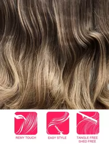24 Inch Synthetic Wavy Hair Extension Clip-in Pieces, Heat-resistant Fiber, With 4 Clips - Ombre - View 4