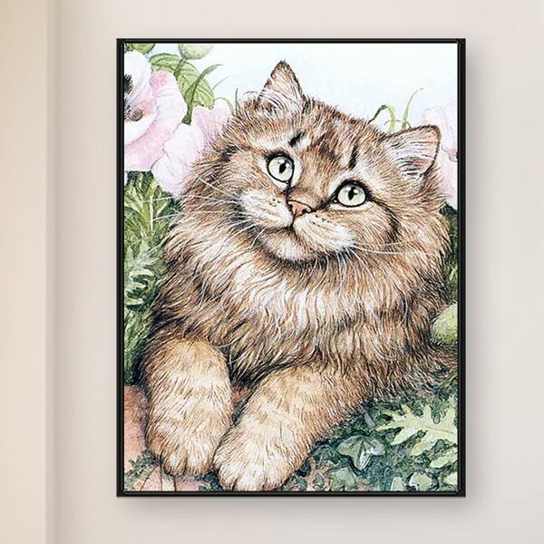 

Cat Print DIY Diamond Unframed Painting, Multicolor