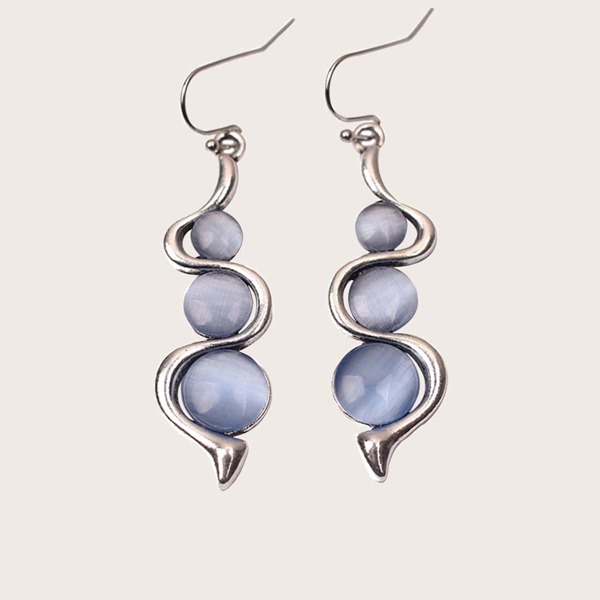

Stone Decor Drop Earrings, Baby blue