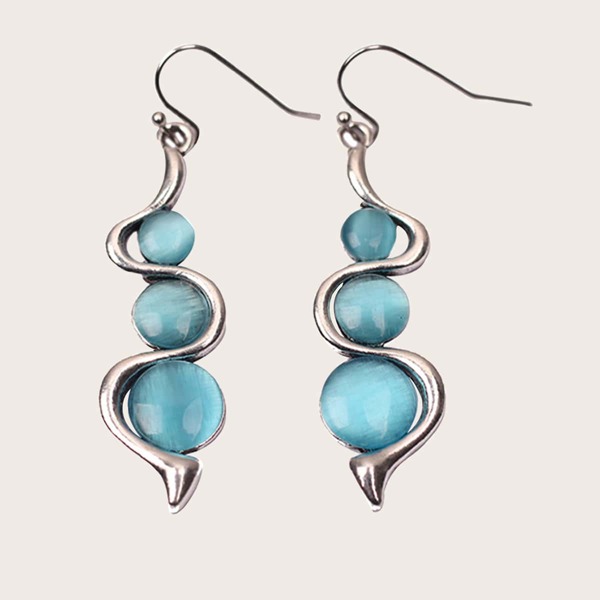 

Stone Decor Drop Earrings, Blue