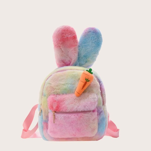 

Doll Decor Colorblock Fuzzy Novelty Backpack, Multicolor