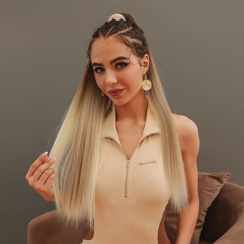 

Long Straight Ponytail Hair Extension, Gold