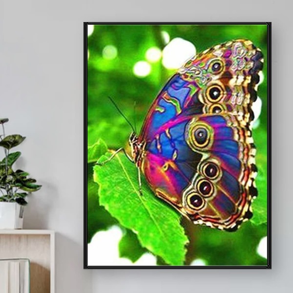 

Butterfly Print DIY Diamond Unframed Painting, Multicolor