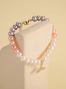 Fish Tail Charm Bracelet - Yellow Gold - View 4