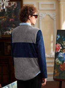 GIISE 男士雙色拉鍊麂皮襯衫 - 彩色 - 查看 2